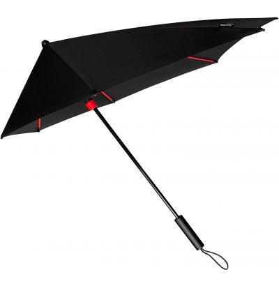 STORMaxi® - Aërodynamische stormparaplu - Handopening - Windproof - Ø 92 cm - Zwart / Rood